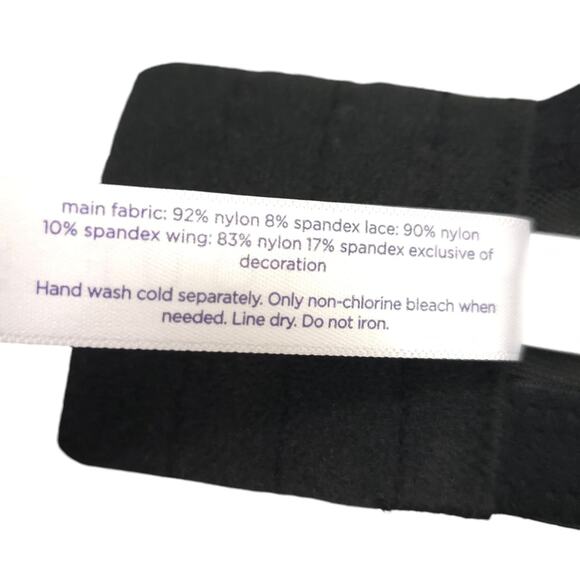 Cacique Collection Seriously Sexy Floral Print Bra 42C Black Floral Lace - Picture 11 of 11